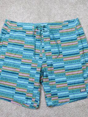 Saxx Shorts Men 40 Green Swim Betawave 2n1 Droptemp Cooling Liner Ballpark Pouch